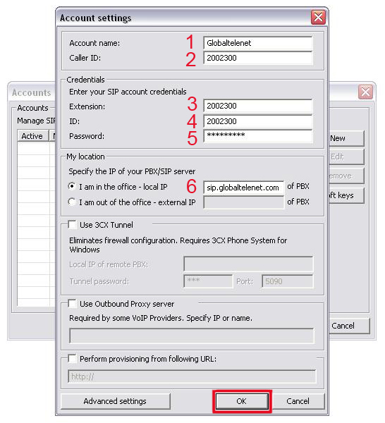 SIP настройки за Windows Mobile